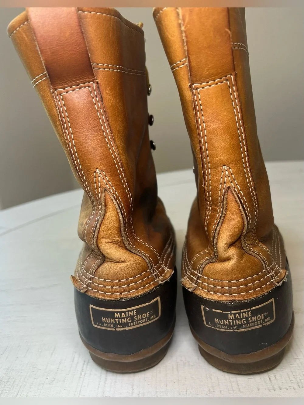 L.L. Bean Brown Leather Lace-Up Duck Boots
